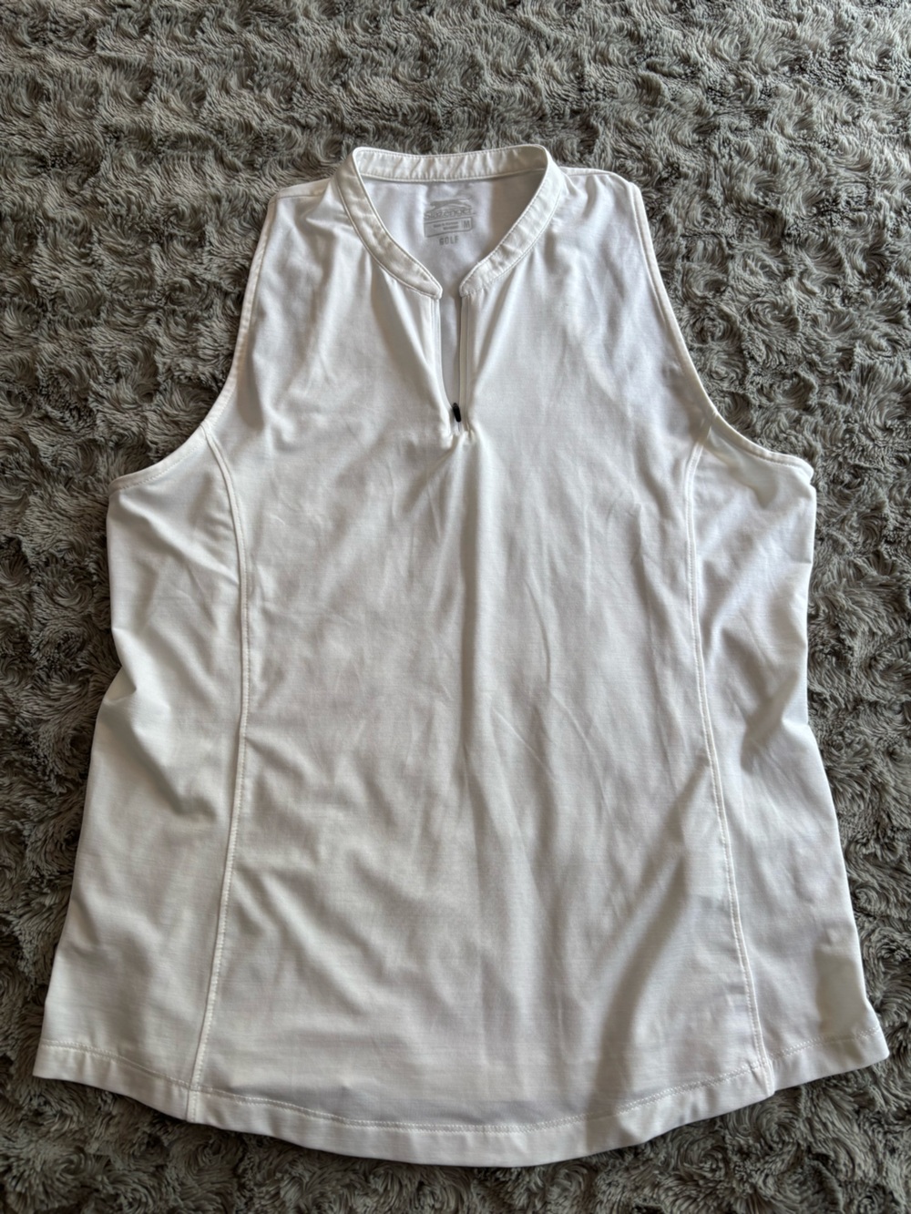 Slazenger White Sleeveless Mock Neck Top